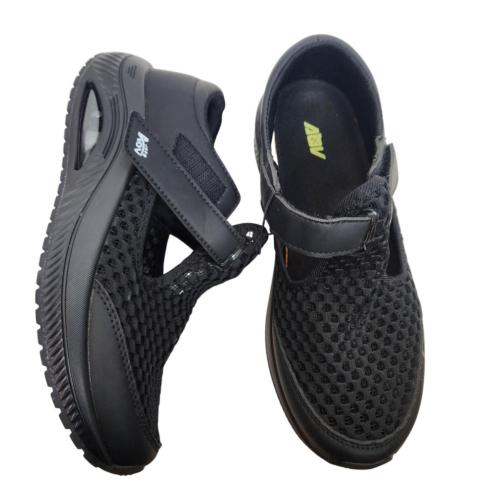 AOV Walking Shoes Womens‎ 8 Black Mesh Mary Jane Air Cushion Orthopedic